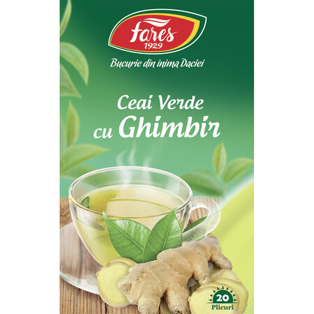 Ceai verde cu ghimbir, 20 doze, Fares 722094