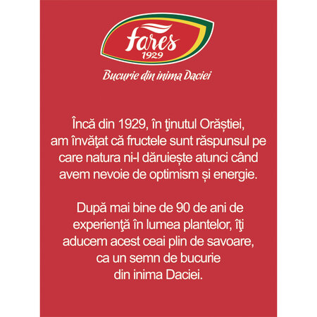 Ceai cu visine si merisoare, 20 plicuri, Fares 722431