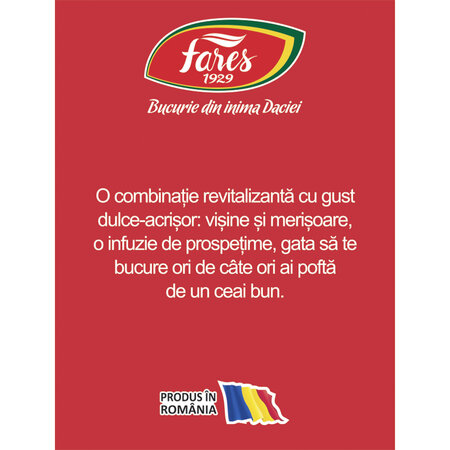 Ceai cu visine si merisoare, 20 plicuri, Fares 722430