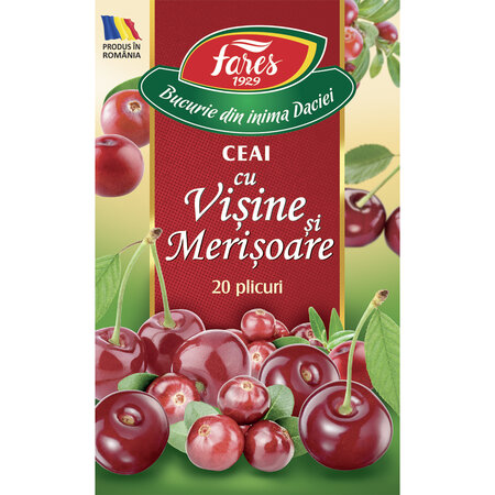 Ceai cu visine si merisoare, 20 plicuri, Fares 722432