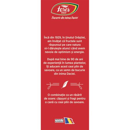 Ceai cu capsune si fragi, 75g, Fares 721958