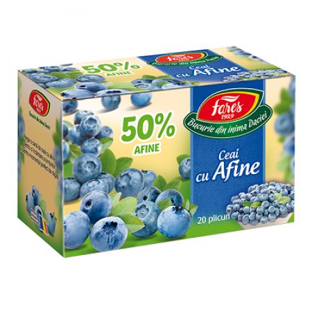 Ceai cu 50% afine, 20 plicuri, Fares