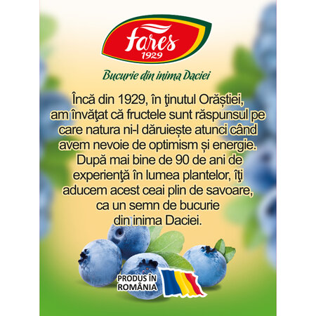 Ceai cu 50% afine, 20 plicuri, Fares 722241