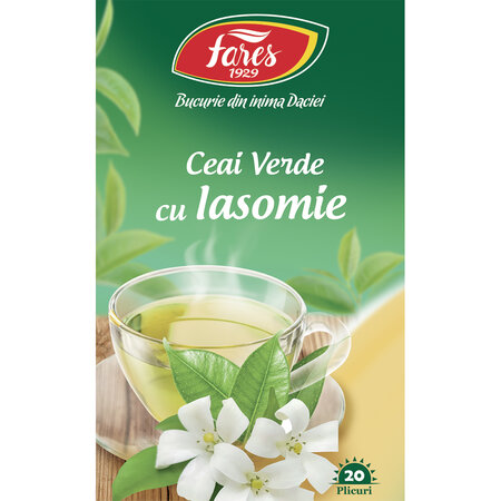 Ceai verde cu iasomie, 20 plicuri, Fares 721897