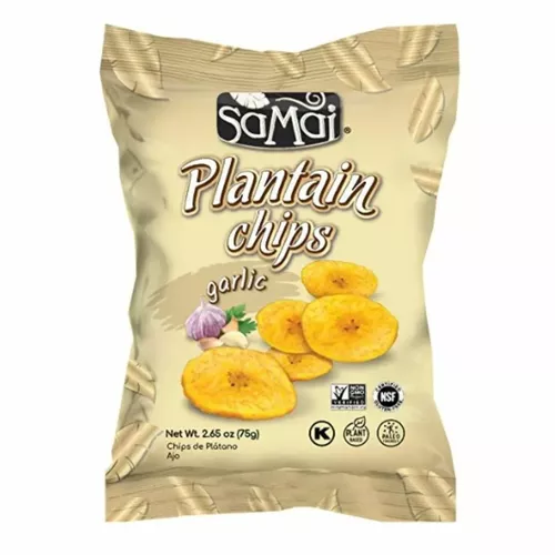 Chipsuri din banane cu gust de usturoi, 75 g, SaMai