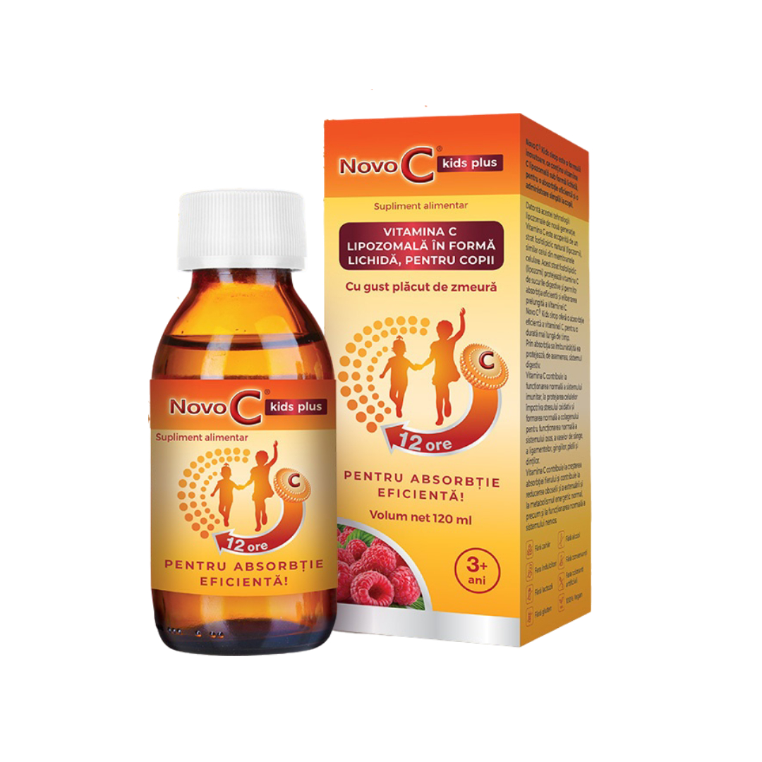 Sirop cu Vitamina C lipozomala pentru copii, +3 ani, 120 ml, Novo C Kids