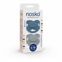 Set suzete pentru bebelusi, Marimea 2, 6 - 18 luni, Albastru & Gri, Nosko Baby