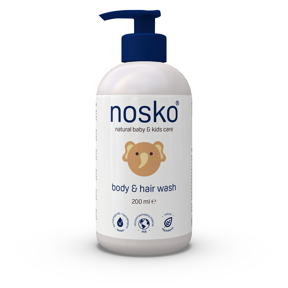 Gel de spalare pentru par si corp, 200 ml, Nosko Baby