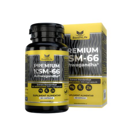 Extract de radacina Ashwagandha KSM-66 Premium, 60 capsule, Boost4Life 719806