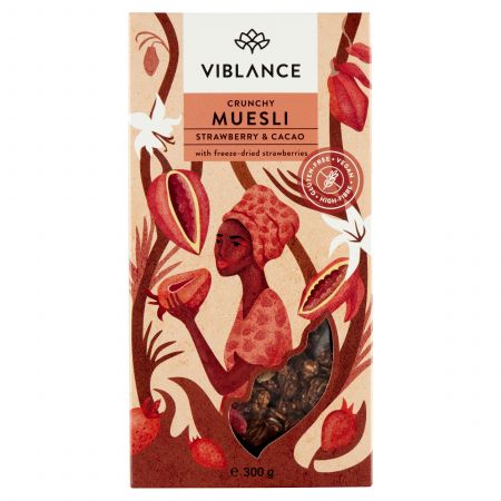 Muesli corcant cu capsuni si cacao, 300g, Viblance