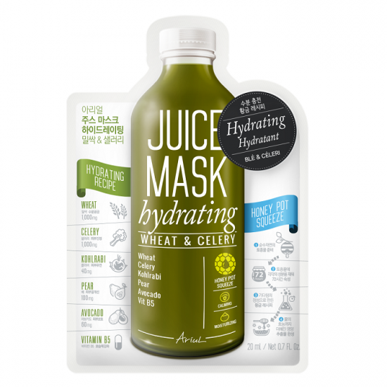 Masca servetel cu grau si telina, Juice Mask Hydrating, 20 g, Ariul