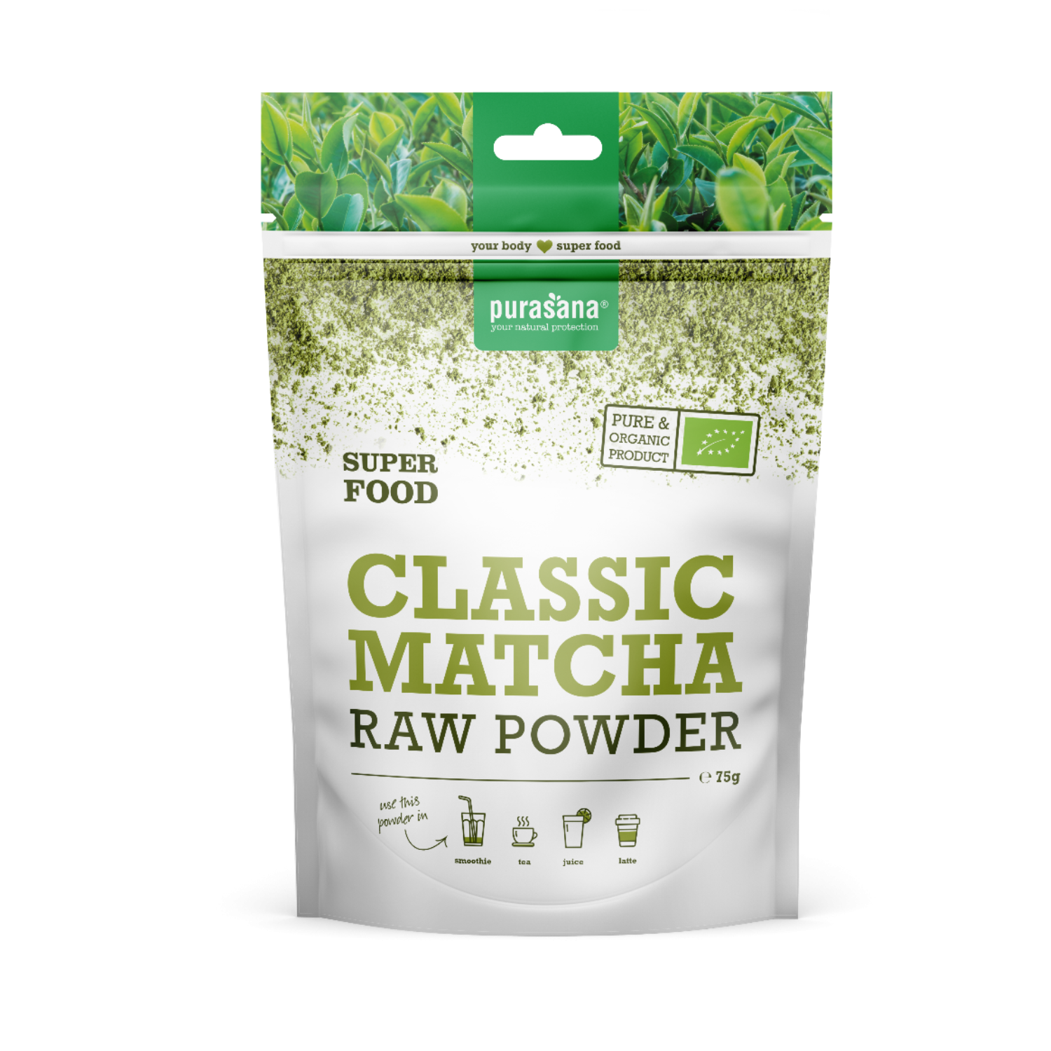 Classic Matcha Raw Powder, 75 g, Purasana