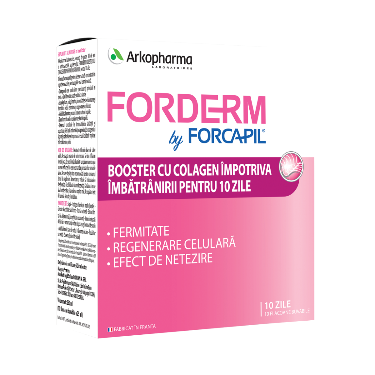 Booster cu colagen Forcapil Forderm, 10 fiole, Arkopharma