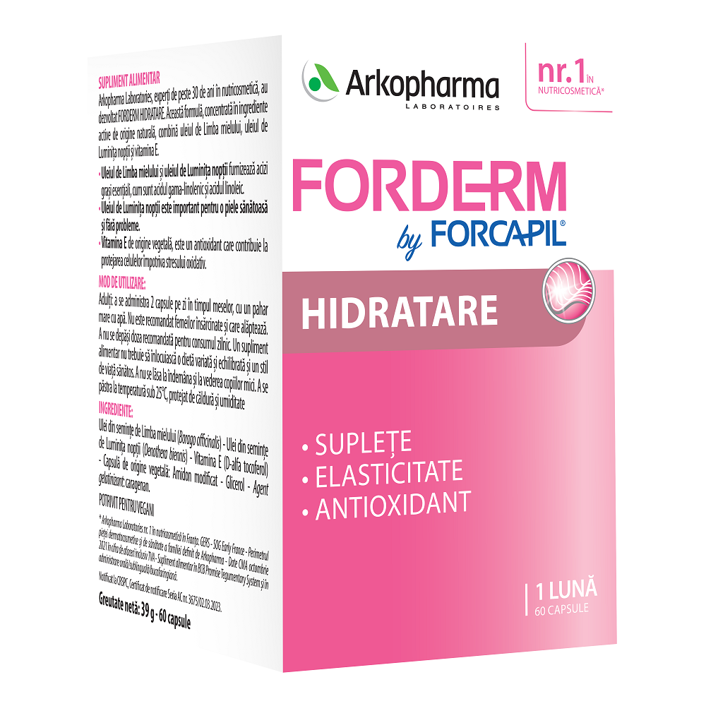 Forderm Hidratant by Forcapil, 60 capsule, Arkopharma