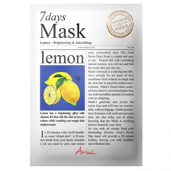 Masca servetel cu lamaie, 7Days Mask, 20 g, Ariul