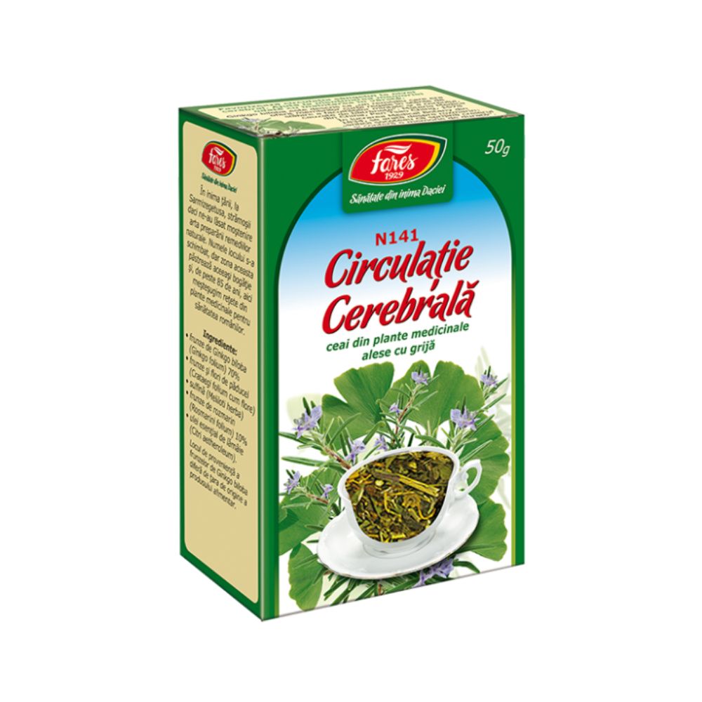 Ceai circulatie cerebrala, 50 g, Fares