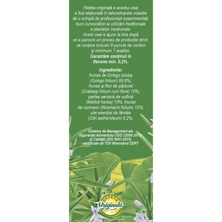 Ceai circulatie cerebrala, 50 g, Fares 721259