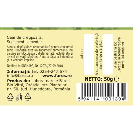 Ceai cretisoara, 50 g, Fares 718553