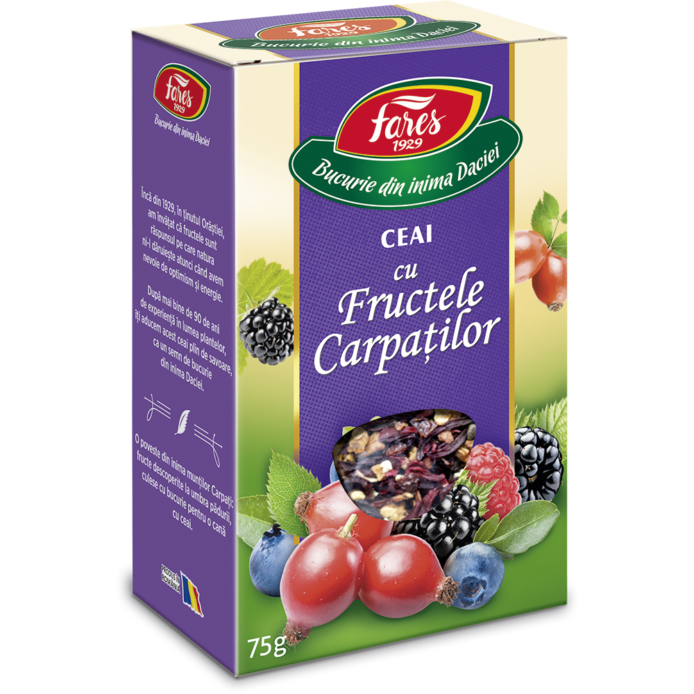 Ceai cu fructele Carpatilor, 75 g, Fares