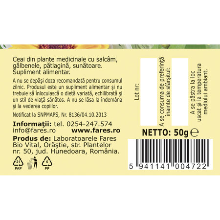 Ceai gastric, 50 g, Fares 720798