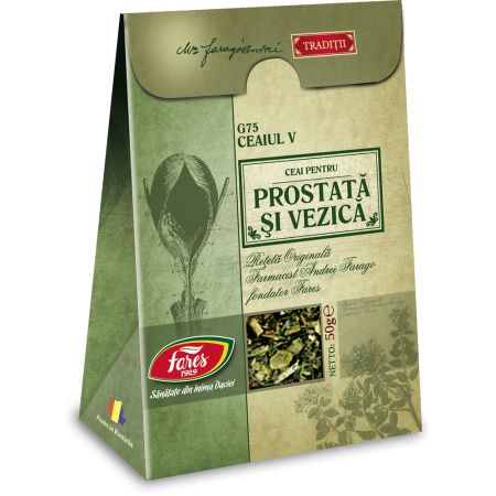 Ceai V pentru prostata si vezica, 50 g, Fares