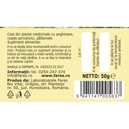 Ceai vezica biliara, 50 g, Fares 721047