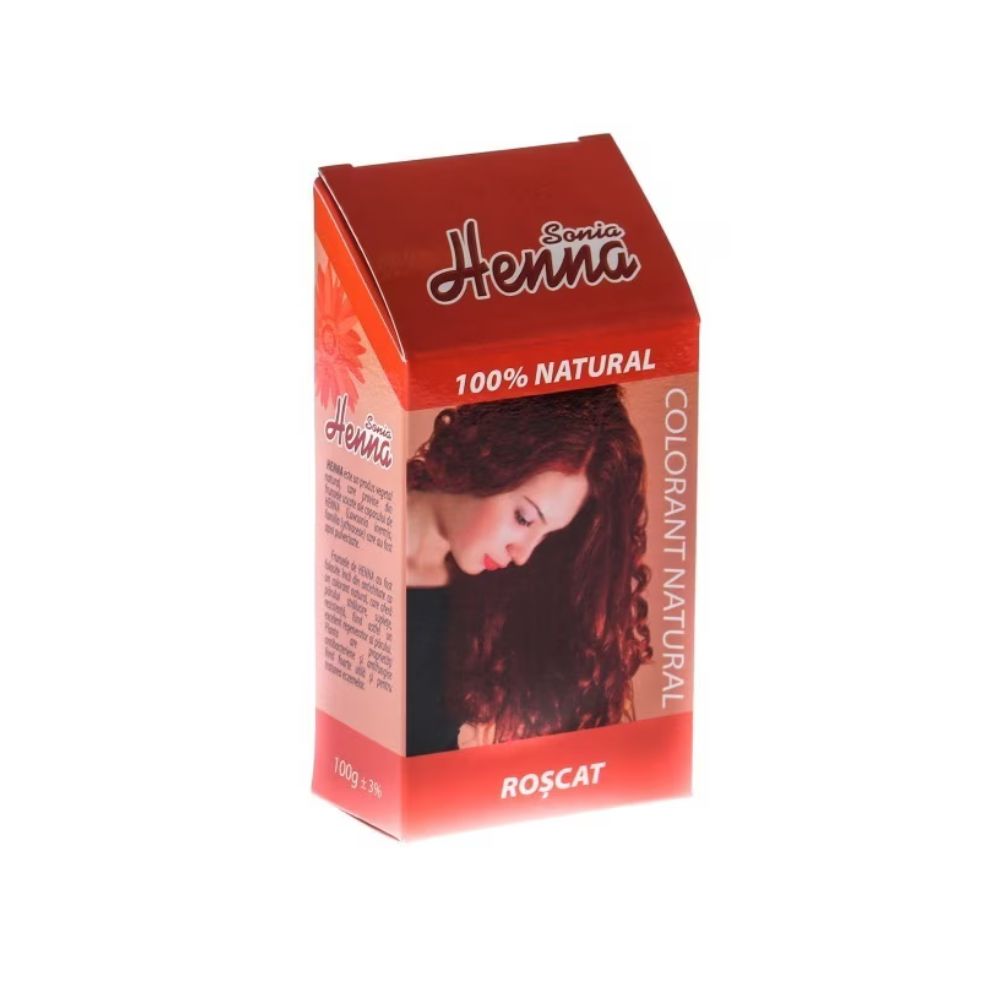 Colorant natural pentru par Sonia Henna, 100 g, Nuanta Roscat, Kian Cosmetics