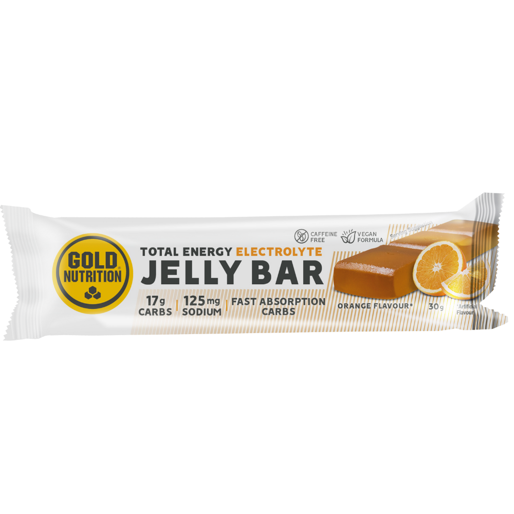 Jeleu energizant cu aroma de Portocale Jelly Bar, 30 g, GoldNutrition