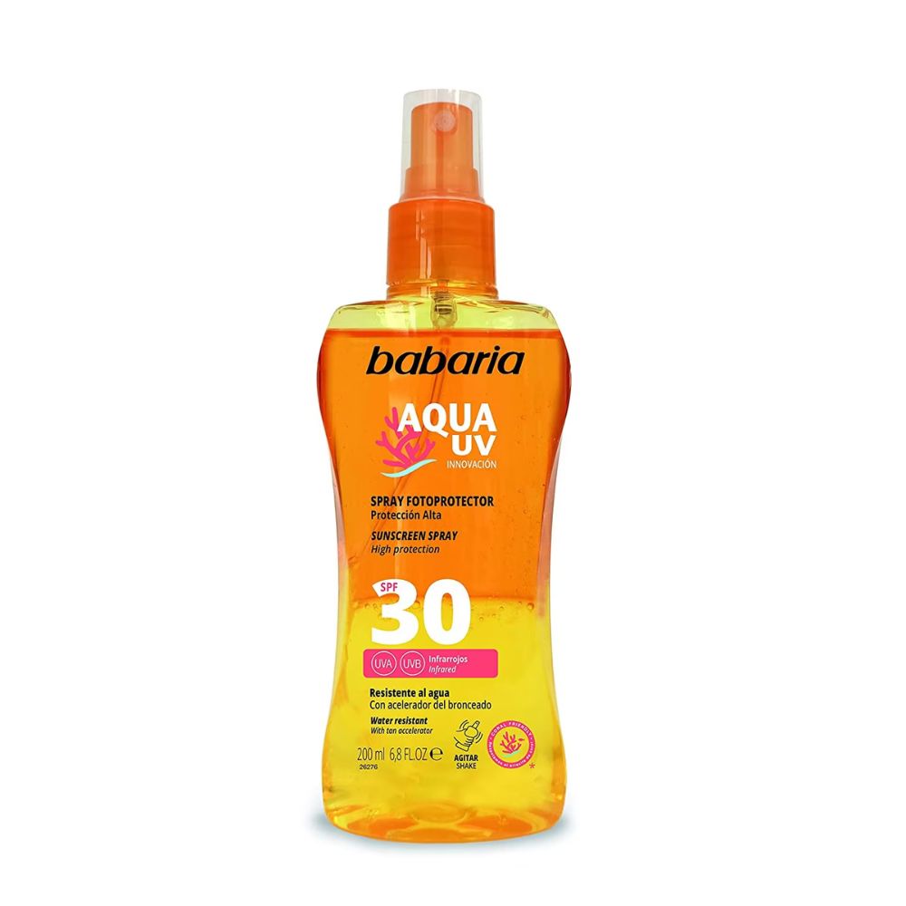 Spray pentru corp cu protectie solara SPF 30 Aqua UV, 200 ml, Babaria