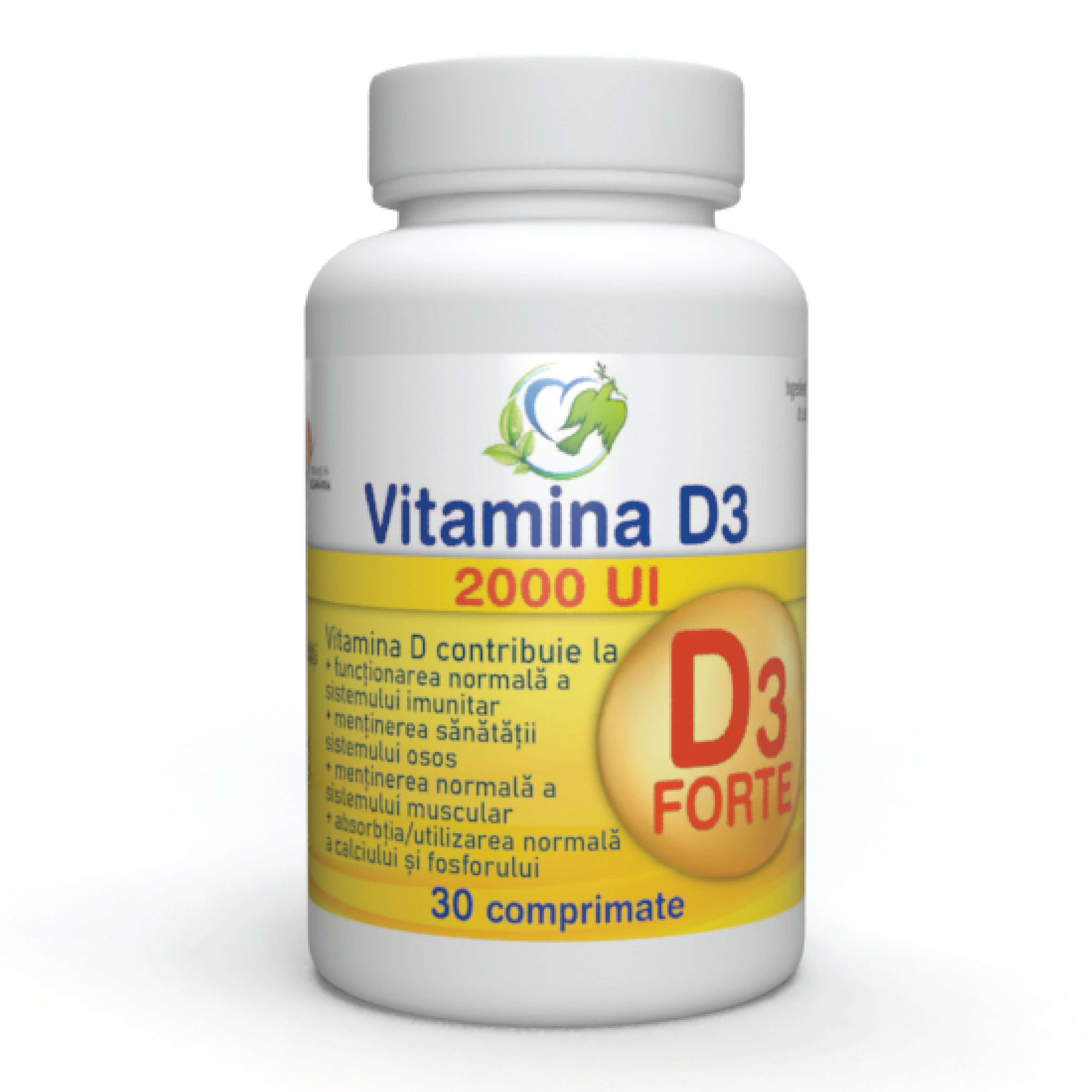 Vitamina D3 Forte, 2000UI, 30 comprimate, Justin Pharma