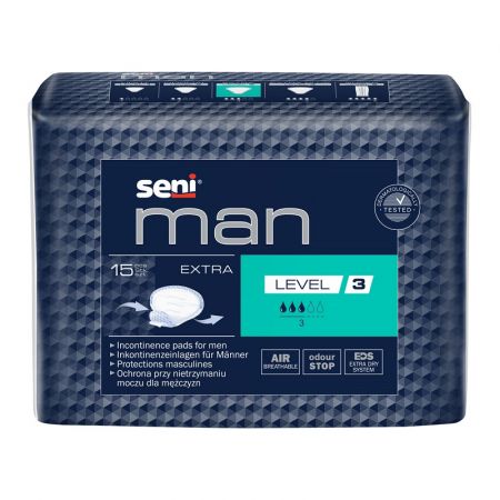 Absorbante urologice pentru barbati Extra Level Man, 15 bucati, Seni