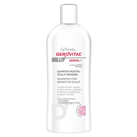 Sampon pentru scalp sensibil Gerovital H3 Derma+, 200 ml, Gerovital 569879