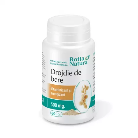 Drojdie de bere 500 mg, 60 capule, Rotta Natura