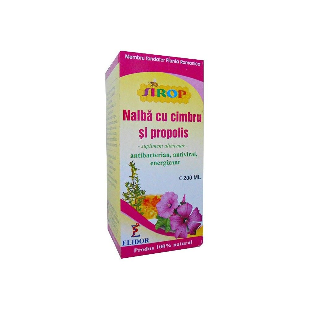 Sirop de nalba cu cimbru si propolis, 200 ml, Elidor