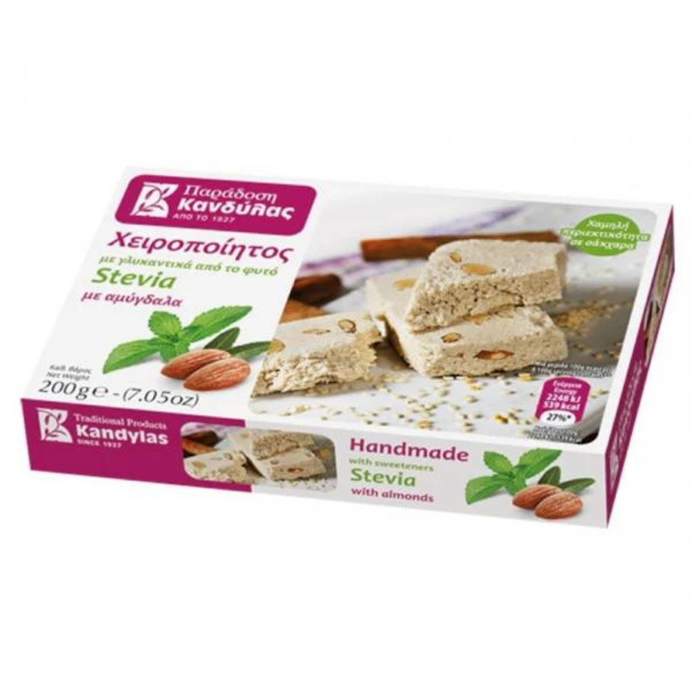 Halva cu migdale indulcita cu Stevia, 200 g, Kandylas