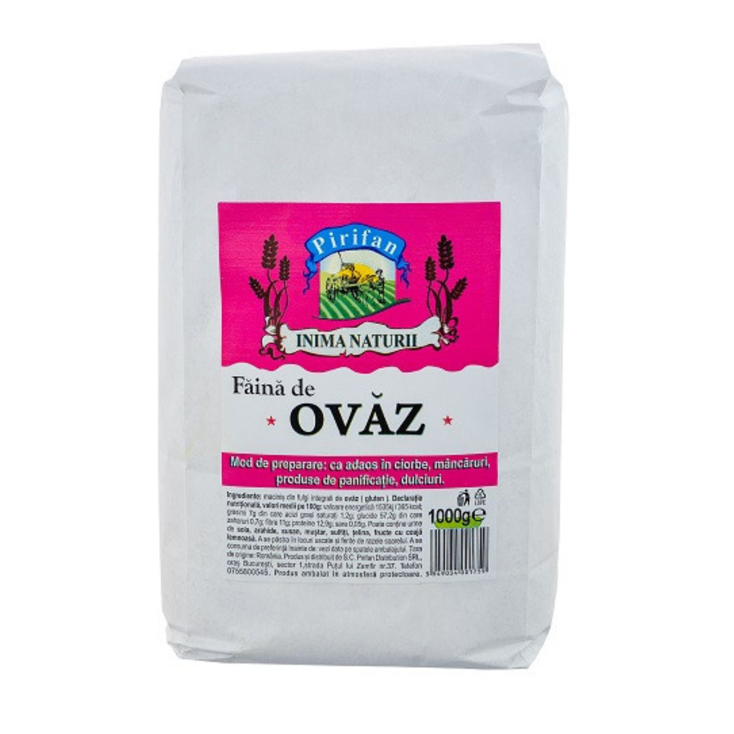 Faina de ovaz integral, 1kg, Pirifan