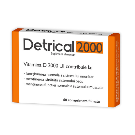 Vitamina D3 Detrical, 2000UI, 60 comprimate, Zdrovit