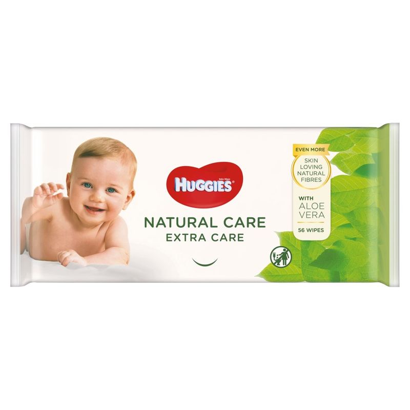 Servetele umede Natural Care Extra Care, 56 bucati, Huggies