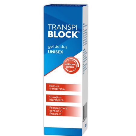 Gel de dus impotriva transpiratiei excesive, 200 ml, Transpiblock