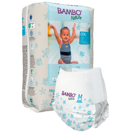Scutec chilotel pentru baie Ecolabel, Marimea M, +12 kg, 12 bucati, Bambo Nature 570454