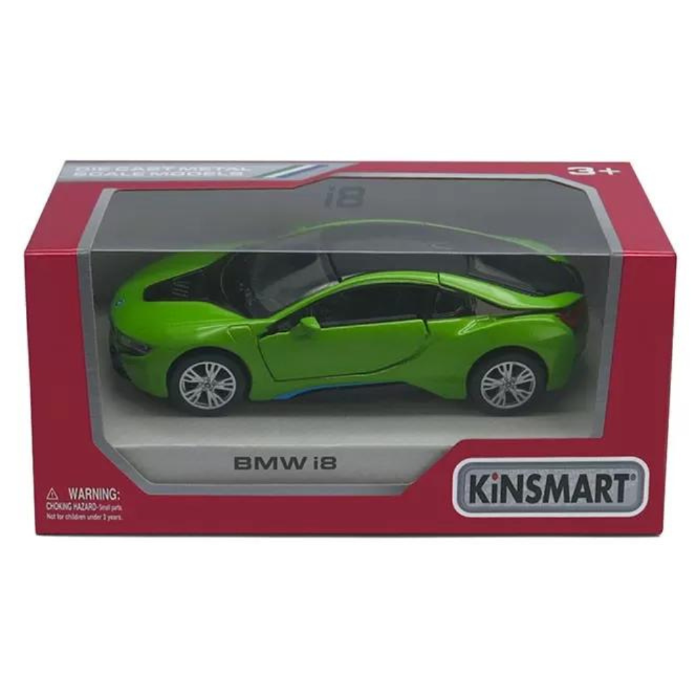 Masinuta metalica BMW I8, scara 1 la 36, 13 cm, Kinsmart