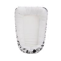 Cosulet pentru bebelusi cu doua fete, Negru cu imprimeu, Baby Nest 001, Twindeco