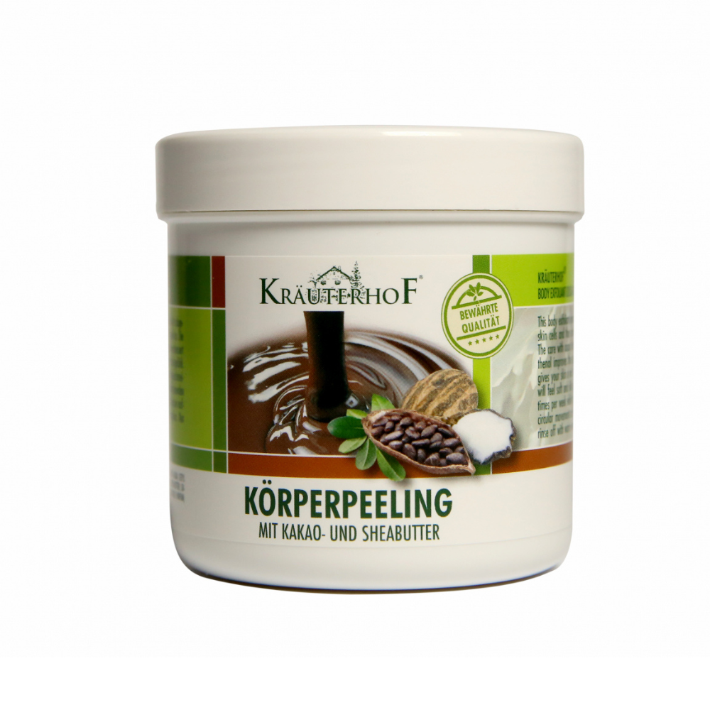 Crema de corp exfolianta cu cacao si unt de shea, 400 g, Krauterhof