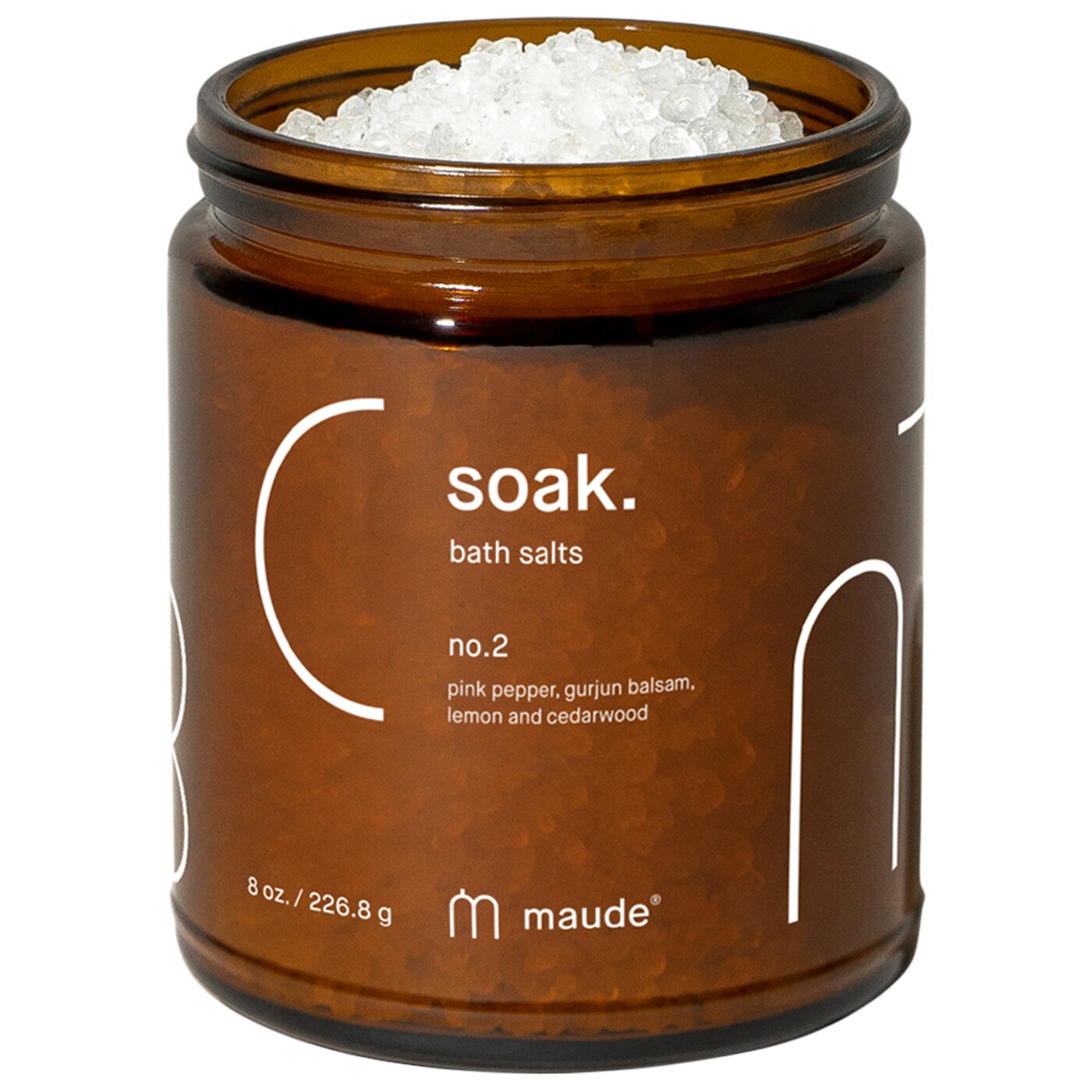 Sare de baie hranitoare cu piper roz si gurjun balsam Soak no. 2, 226.8 g, Maude