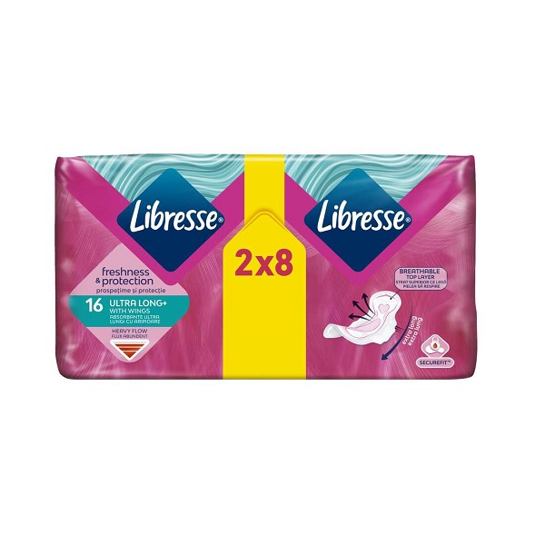 Absorbante cu aripioare Ultra Long, 16 bucati, Libresse