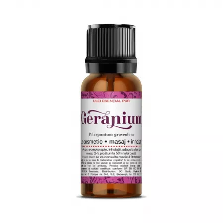 Ulei esential pur de Geranium, 10 ml, Steaua Divina