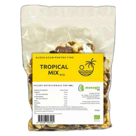 Mix bio de fructe, nuci si ciocolata Tropical