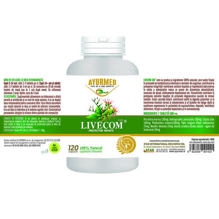 Livecom, 120 tablete, Ayurmed 677086