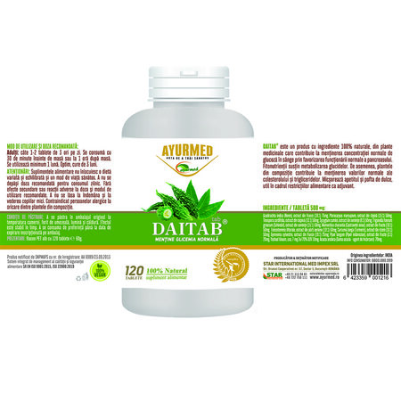 Daitab, 120 tablete, Ayurmed 677071