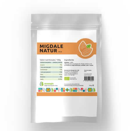 Migdale Bio natur, 250 g, Managis